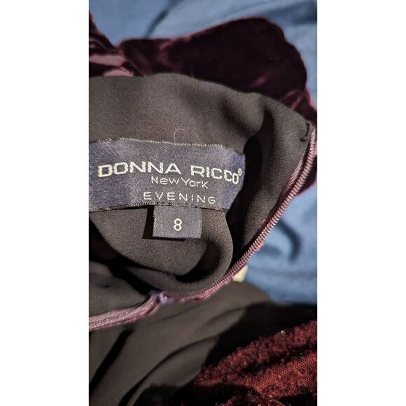 Donna Ricco Women Floral Pattern Drape Neck Short Sleeve Neck Maxi Dress Velvet - Picture 11 of 11